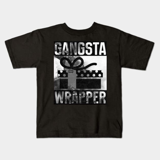 Gangsta Wrapper Gangster Rap Gift Vintage Christmas Kids T-Shirt by porcodiseno